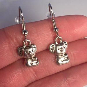 Silver Koala Earrings Hypoallergenic Hooks!